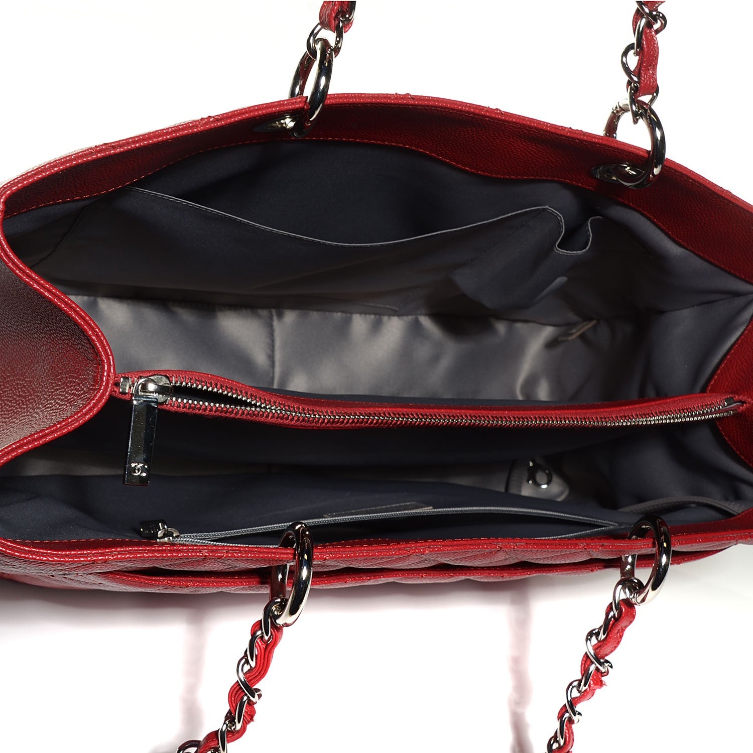 Chanel Caviar Quilted XL Grand Shopping Tote GST Red 5 of 7