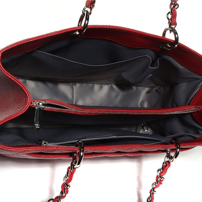 Chanel Caviar Quilted XL Grand Shopping Tote GST Red 5 of 7