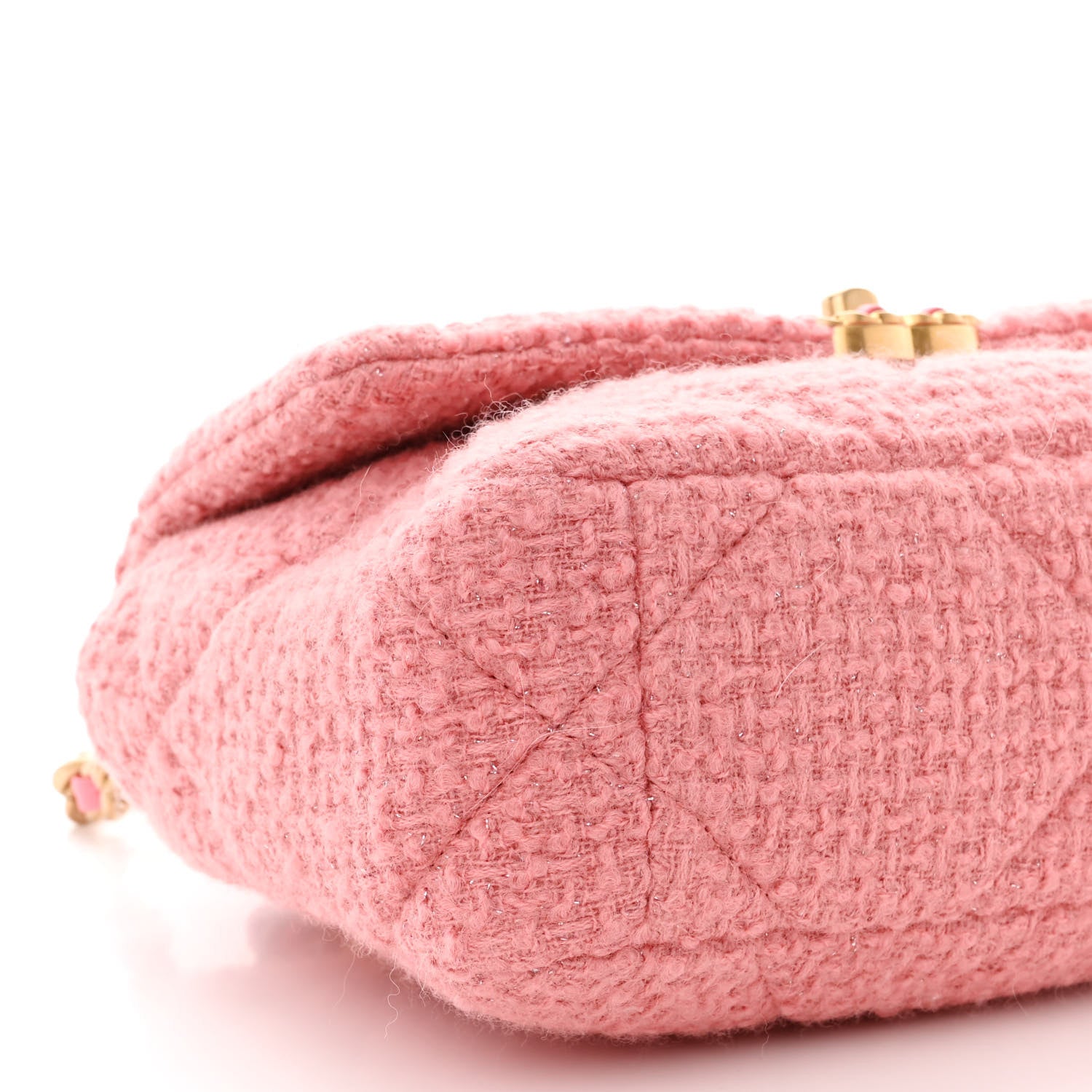Chanel Metallic Tweed Quilted Medium Chanel 19 Flap Pink 9 of 10