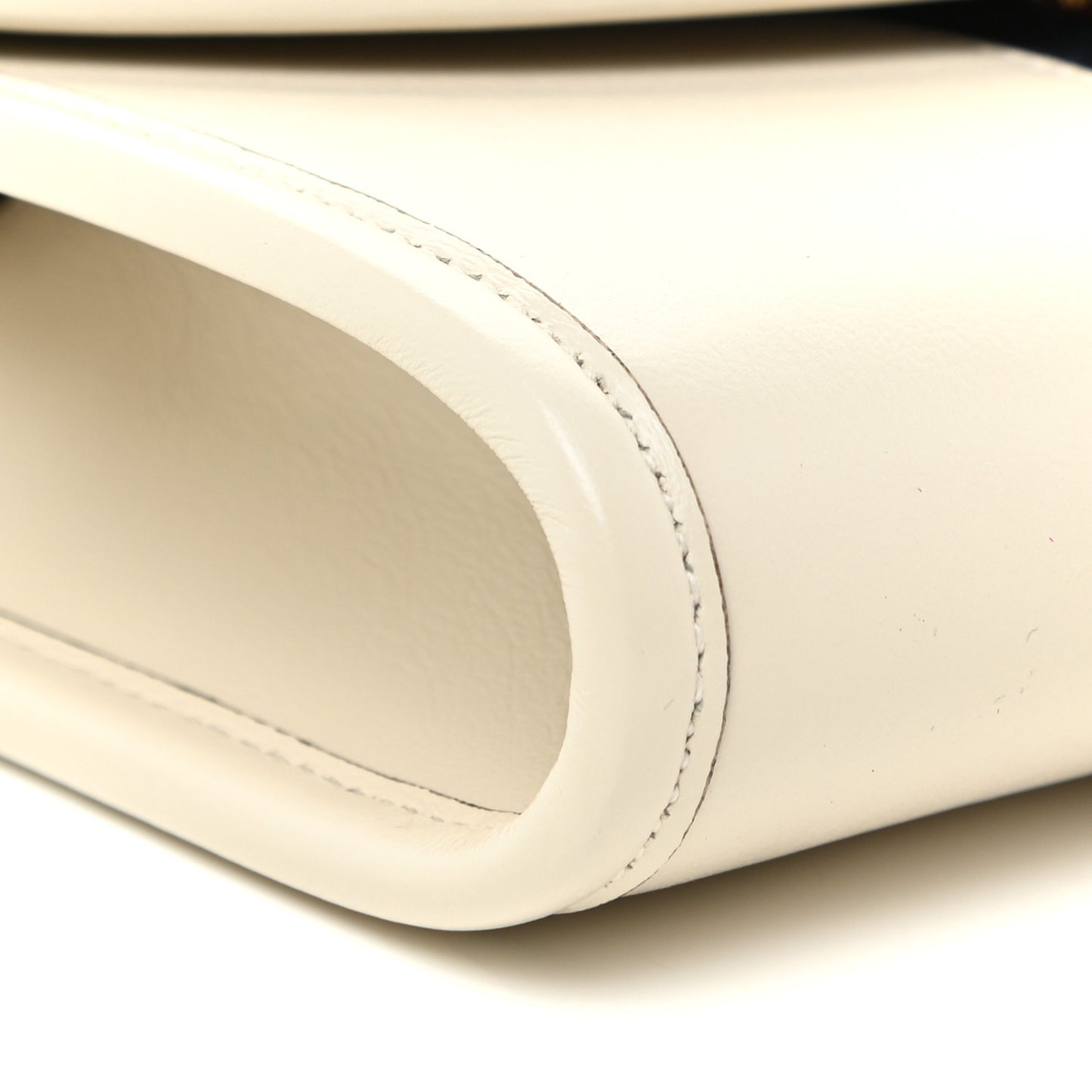 Textured Calfskin Web Mini Rajah Slim Flap Shoulder Bag Mystic White