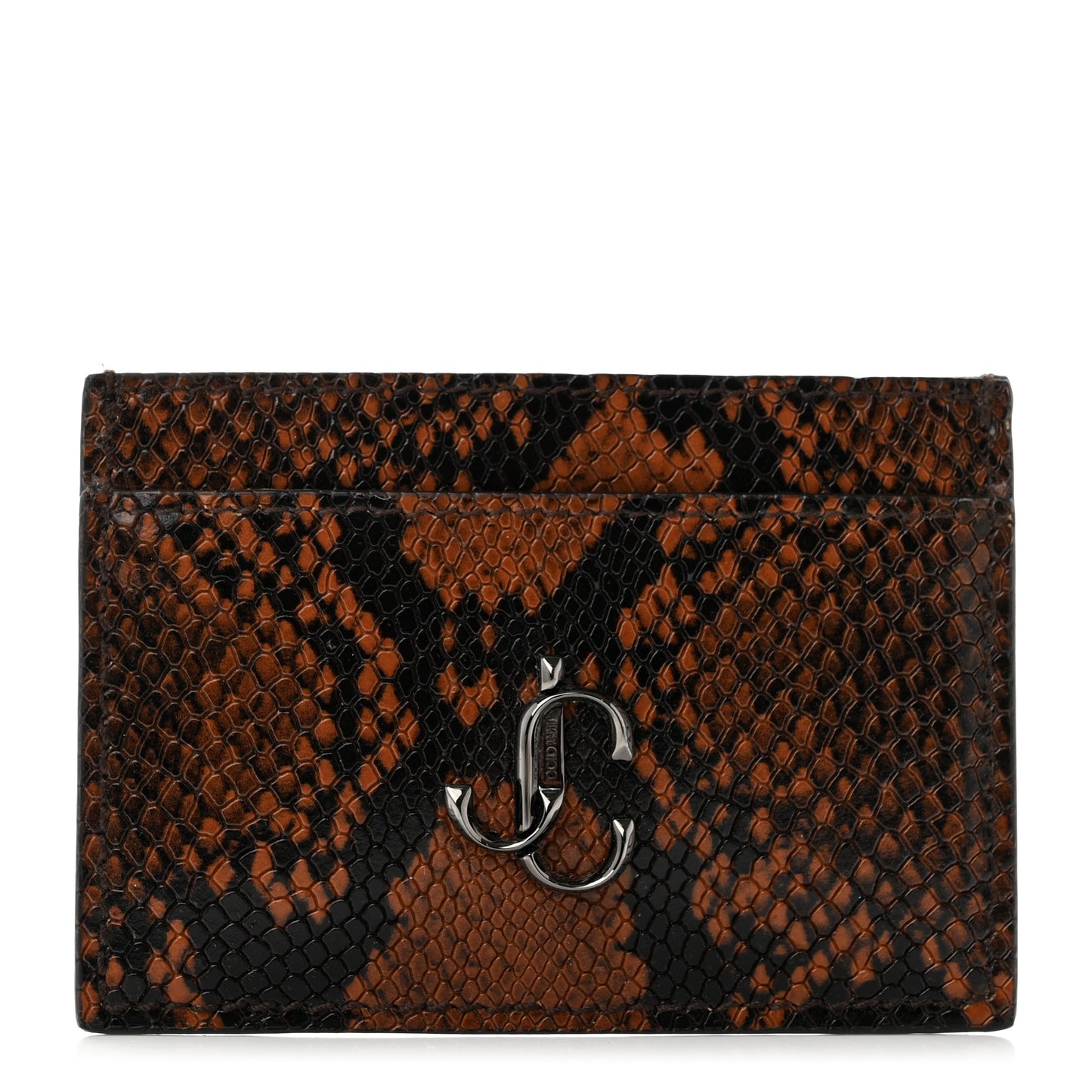 Calfskin Snake Printed Umika Card Holder Cuoio