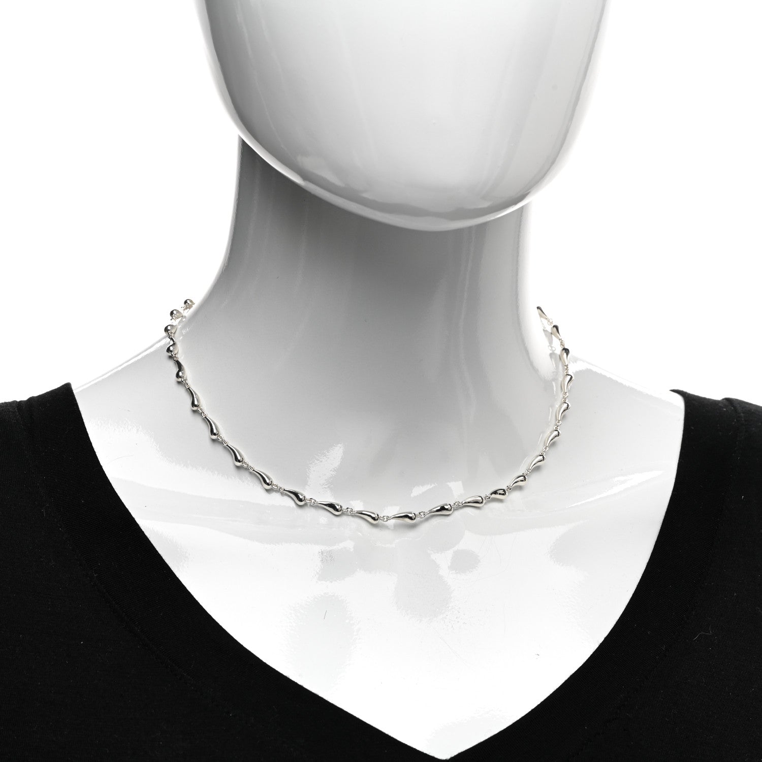Tiffany Sterling Silver Elsa Peretti Teardrop Pendant Necklace 2 of 4