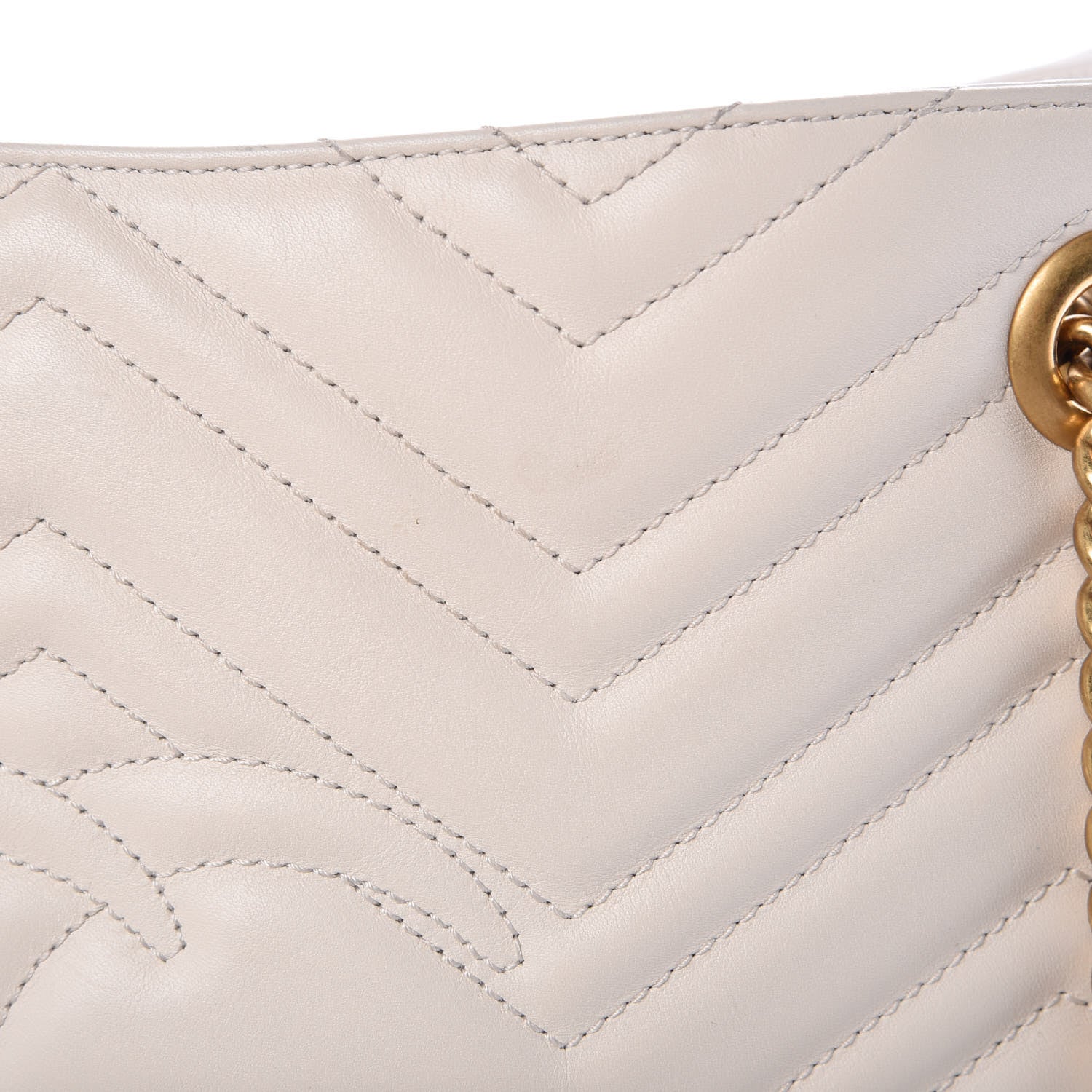 Gucci Calfskin Matelasse Medium GG Marmont Shoulder Tote Bag White 8 of 12