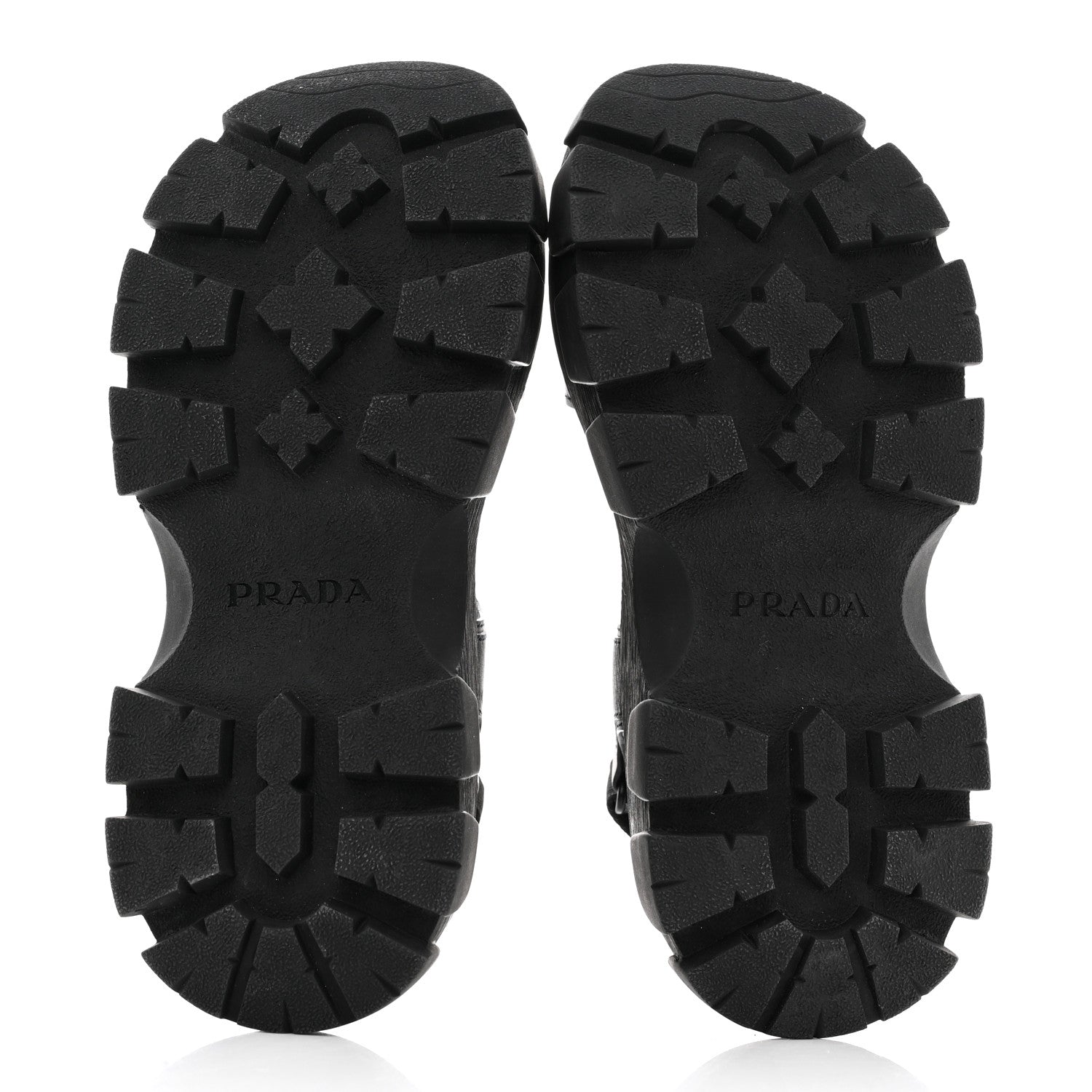 Prada Brushed Calfskin Monolith Pegasus Thunder Sandals 39 Black 5 of 8