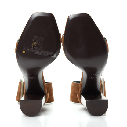 Saint Laurent Suede Otterproof Ankle Strap Sandals 37.5 Land 6 of 11
