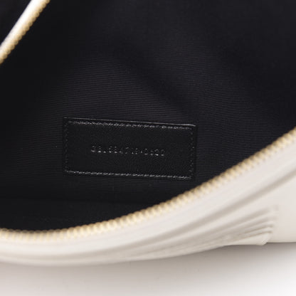 Saint Laurent Grain De Poudre Chevron Monogram Large Bill Pouch Blanc Vintage 7 of 8