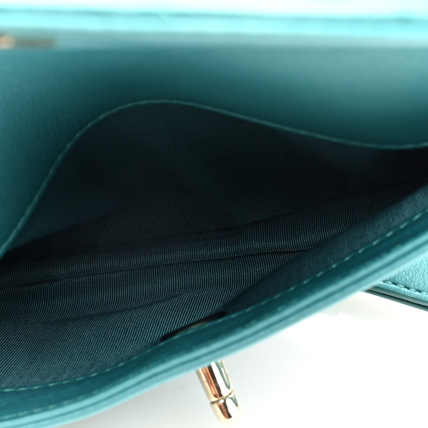 Chanel Metallic Calfskin Flap Chain Waist Bag Turquoise 7 of 12