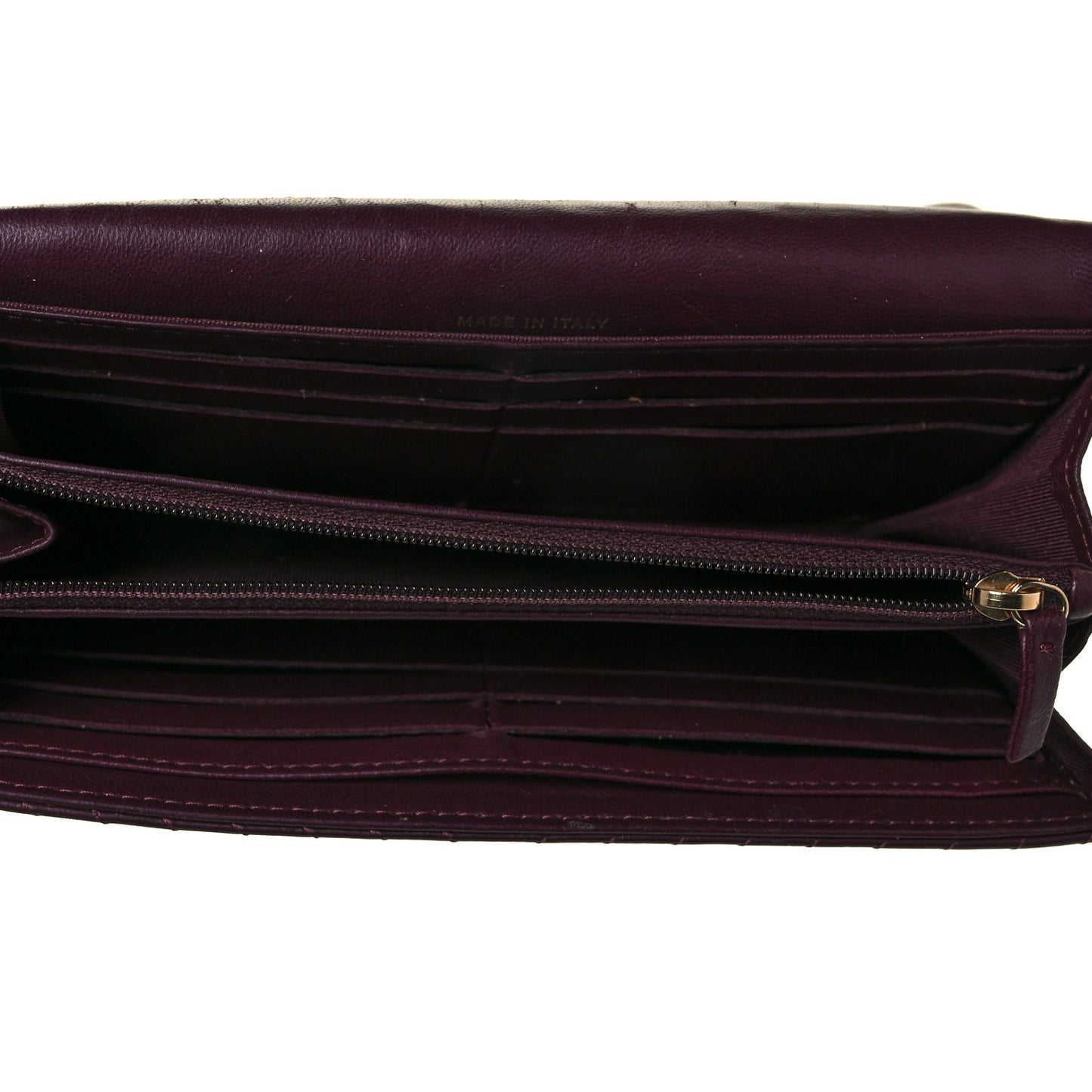 Aged Calfskin Chevron Quilted 2.55 Reissue Flap Wallet Burgundy