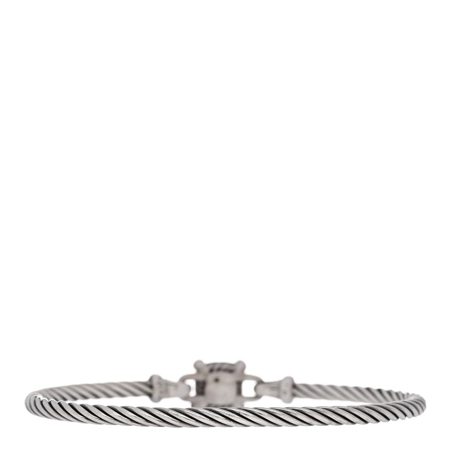 Sterling Silver Amethyst Diamond 8mm Chatelaine Bracelet
