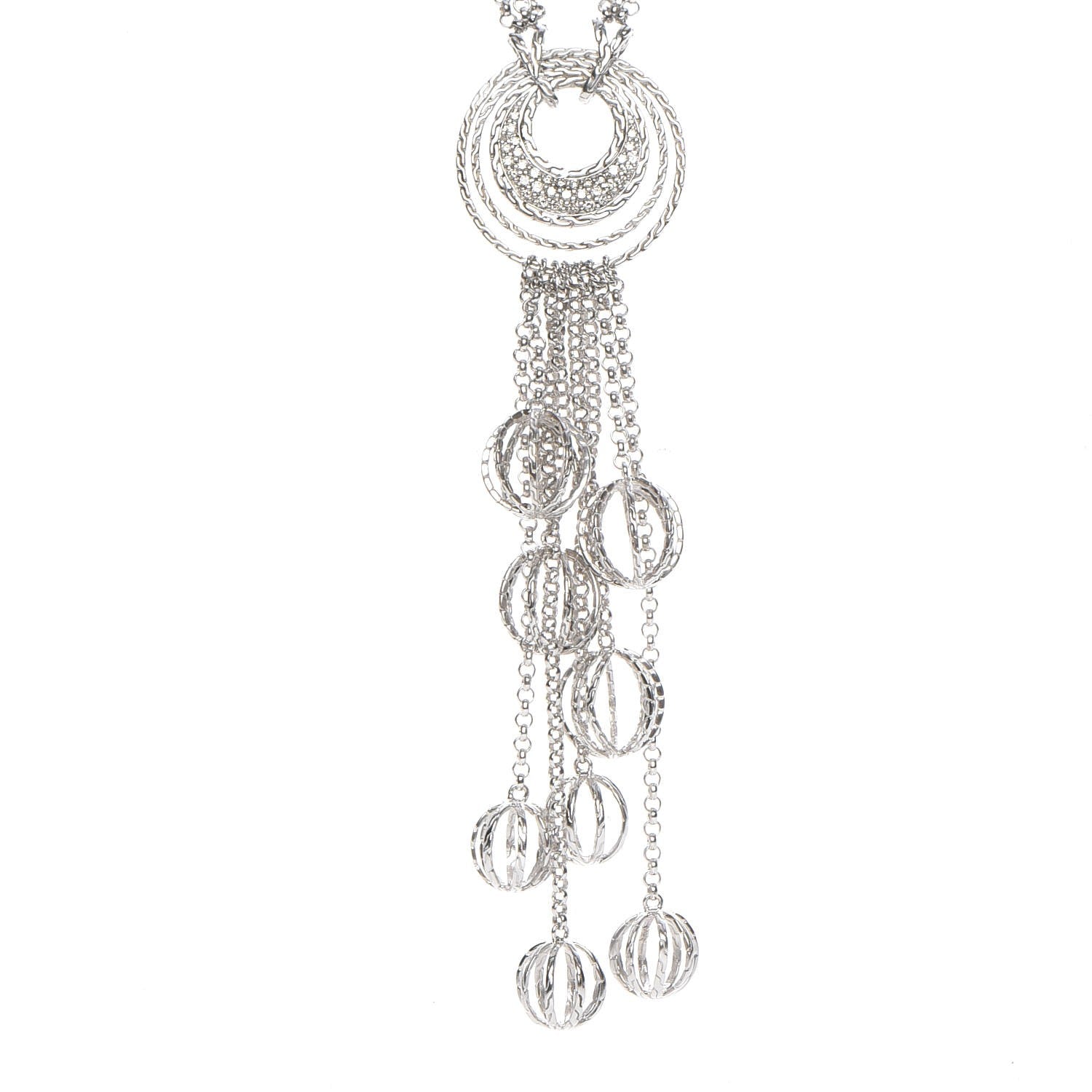 John Hardy Sterling Silver Diamond Langit Long Necklace 3 of 8