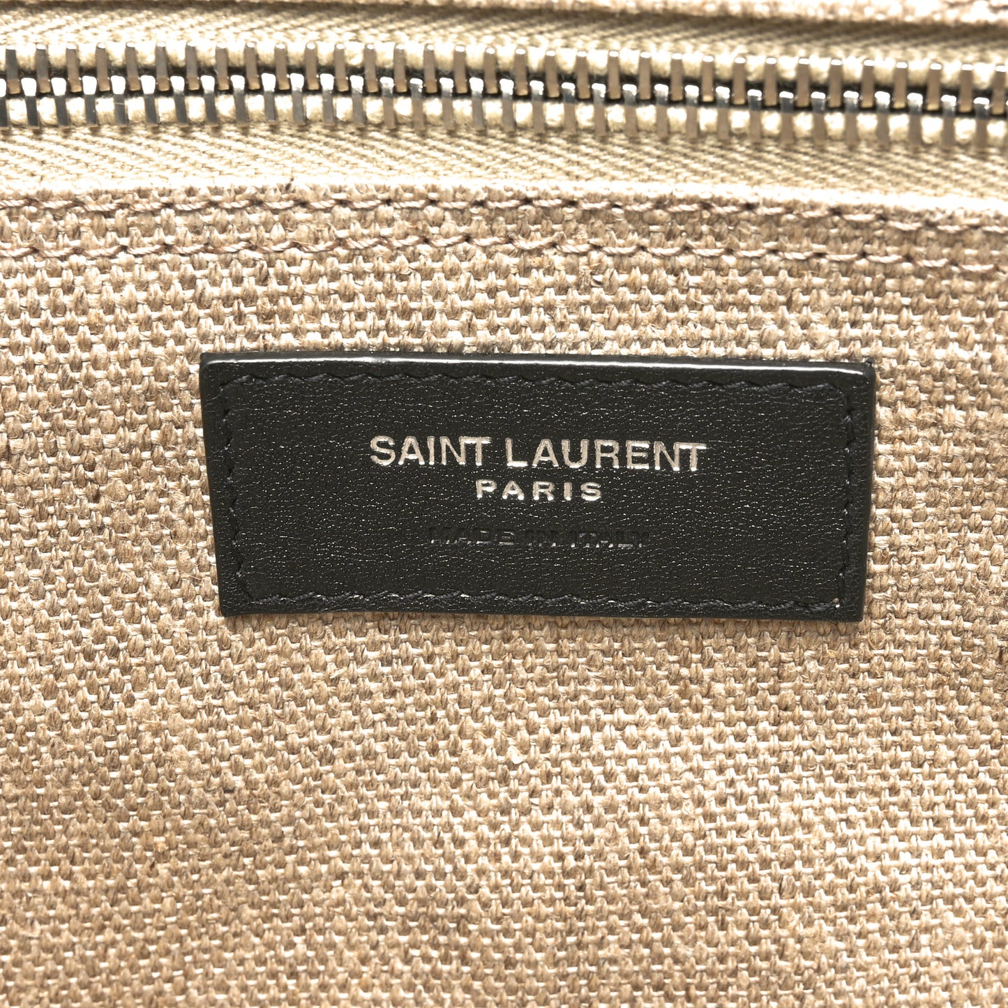 Linen Calfskin Rive Gauche Tote Greggio Natural
