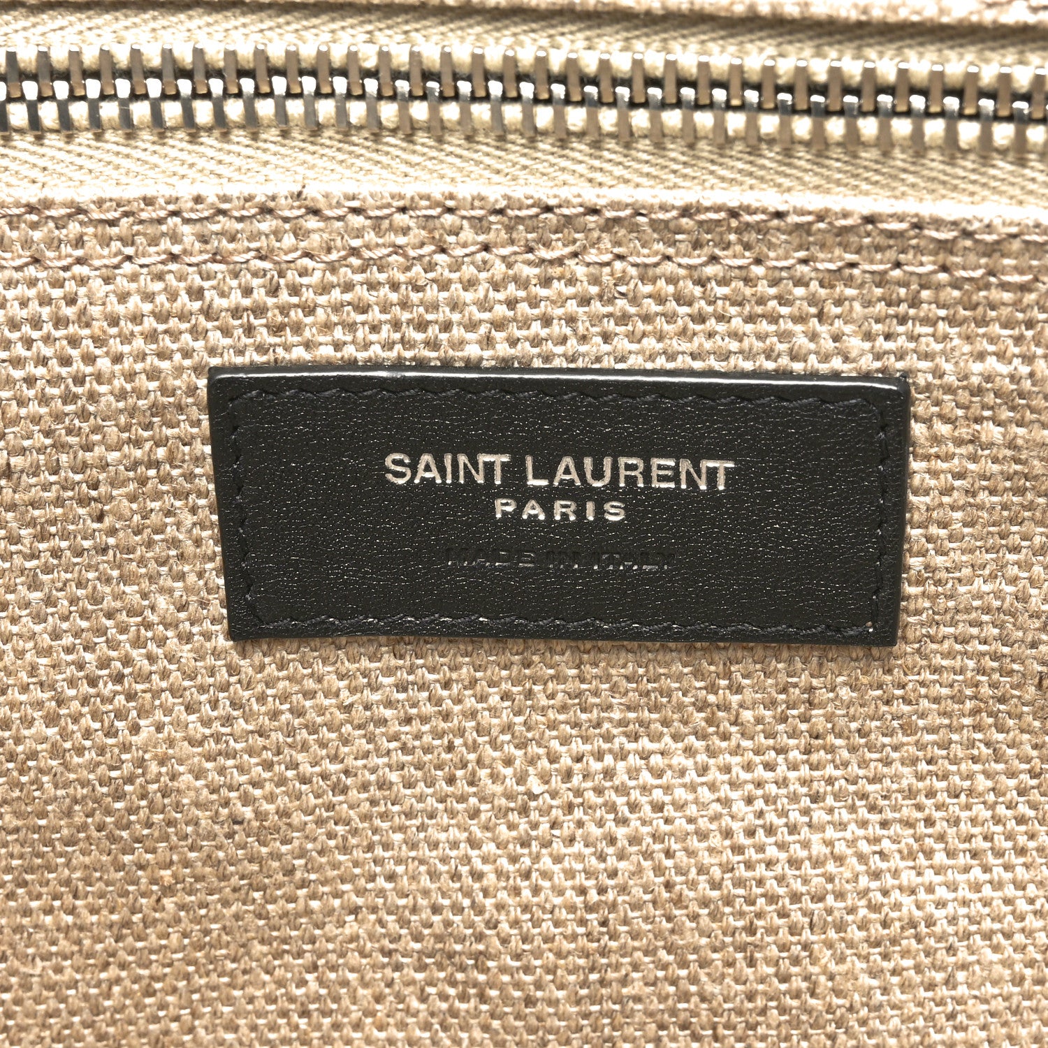 Saint Laurent Linen Calfskin Rive Gauche Tote Greggio Natural 6 of 9