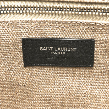 Saint Laurent Linen Calfskin Rive Gauche Tote Greggio Natural 6 of 9