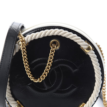 Chanel Crumpled Calfskin Cotton Small En Vogue Round Bag Black 7 of 9