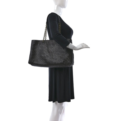 Bottega Veneta Nappa Intrecciato Large Classic Chain Strap Tote Ebano 2 of 8