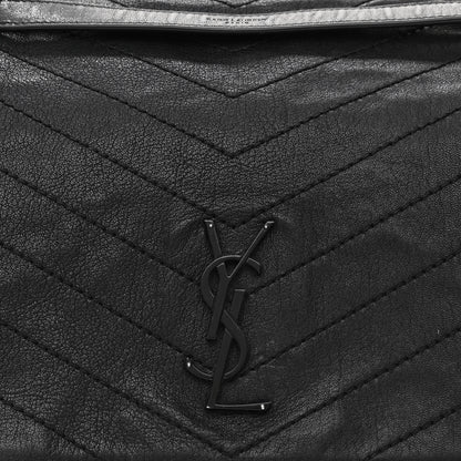 Saint Laurent Vintage Lambskin Chevron Monogram Medium Nolita Black 8 of 10