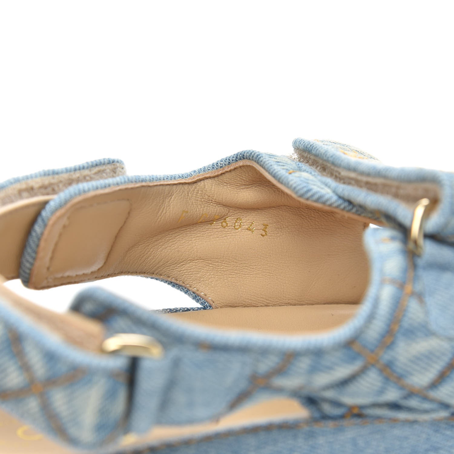 Chanel Denim Quilted Dad Sandals 38.5 Blue 8 of 9
