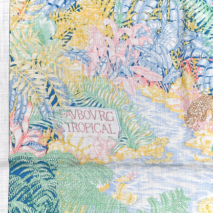 Hermes Cashmere Silk Splash Park Shawl 140 Gris Chine Rose Vert 3 of 6