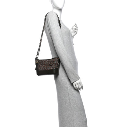 Chanel Tweed Calfskin Quilted Small Gabrielle Hobo Brown 2 of 10