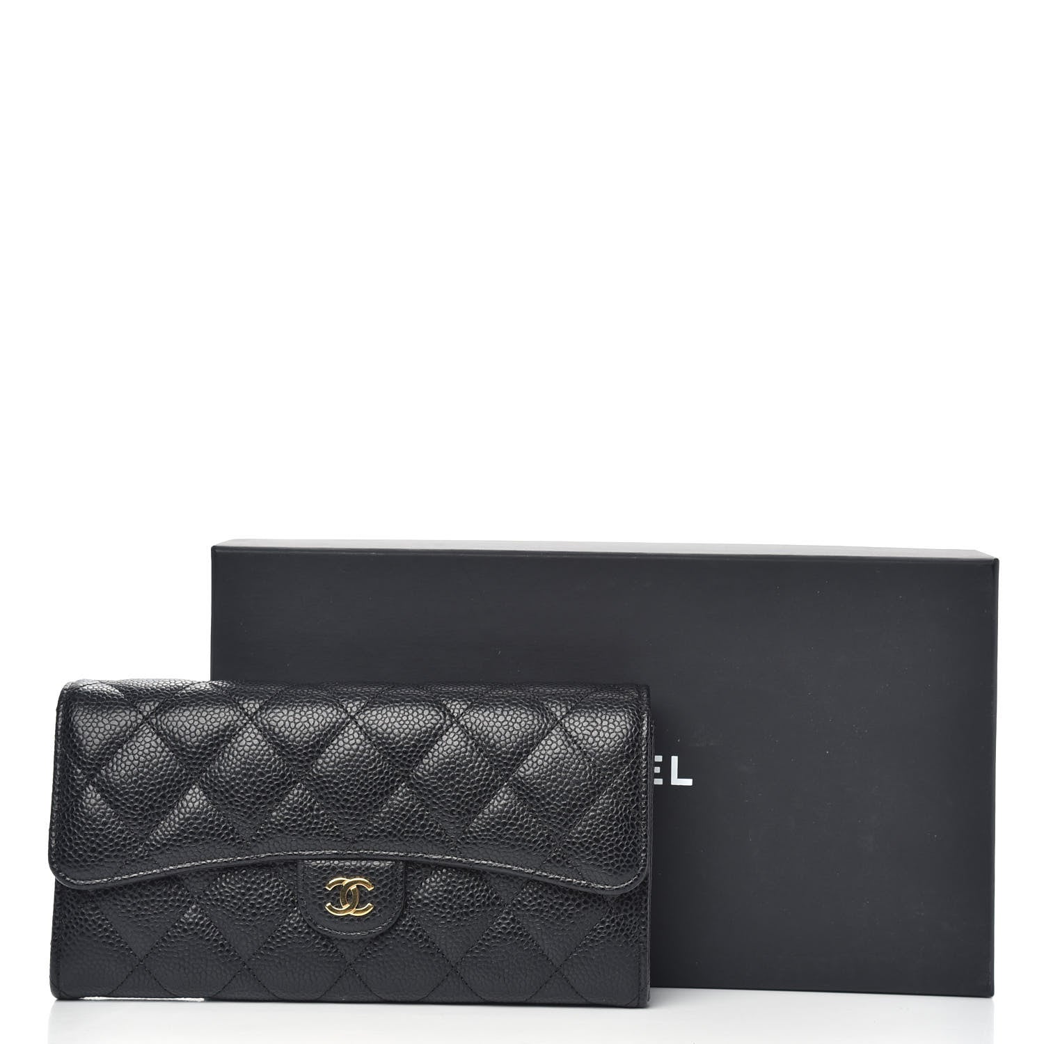 Chanel Caviar Quilted Large Gusset Flap Wallet Black 9 of 9