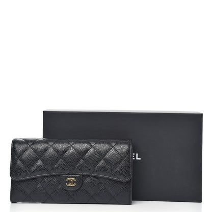 Chanel Caviar Quilted Large Gusset Flap Wallet Black 9 of 9