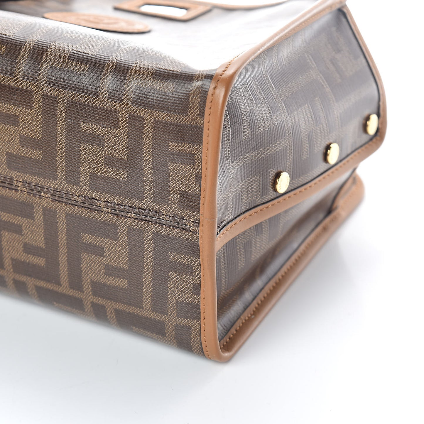 Glazed Fabric Vitello Century FF 1974 Stamp Patch Mini Peekaboo Defender Cover Mogano Panna Caramello