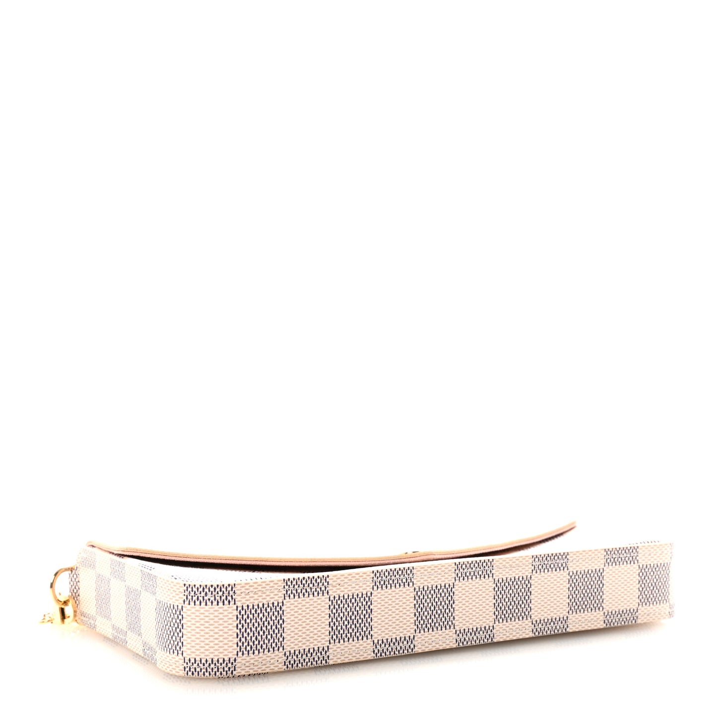 Damier Azur Pochette Felicie Chain Wallet Rose Ballerine