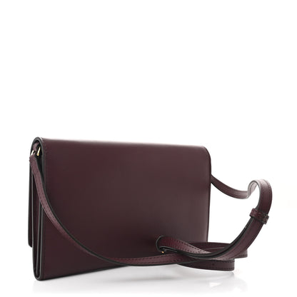 Burberry Calfskin Logo Hazelmere Wallet With Detachable Strap Deep Maroon 3 of 11