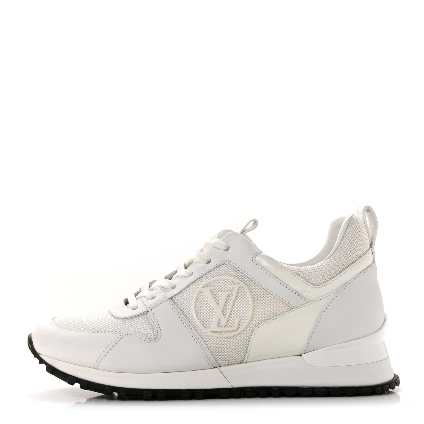 Calfskin Mesh Run Away Sneakers 37 White