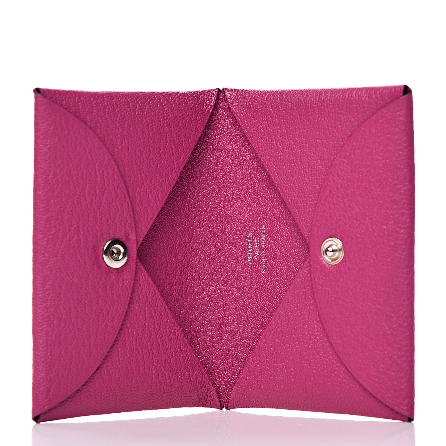 Chevre Mysore Calvi Card Case Rose Pourpre