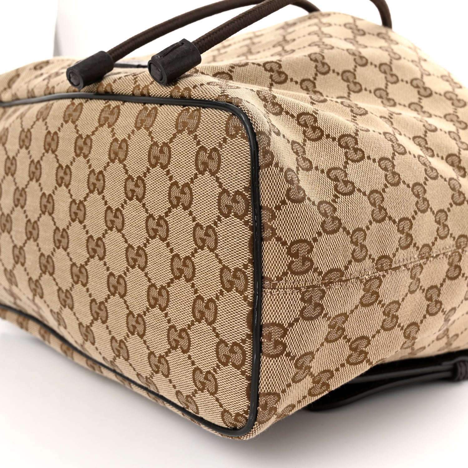 Gucci Monogram Dollar Calfskin O Drawstring Backpack Beige Ebony Testa di Moro Dark Chocolate 10 of 10