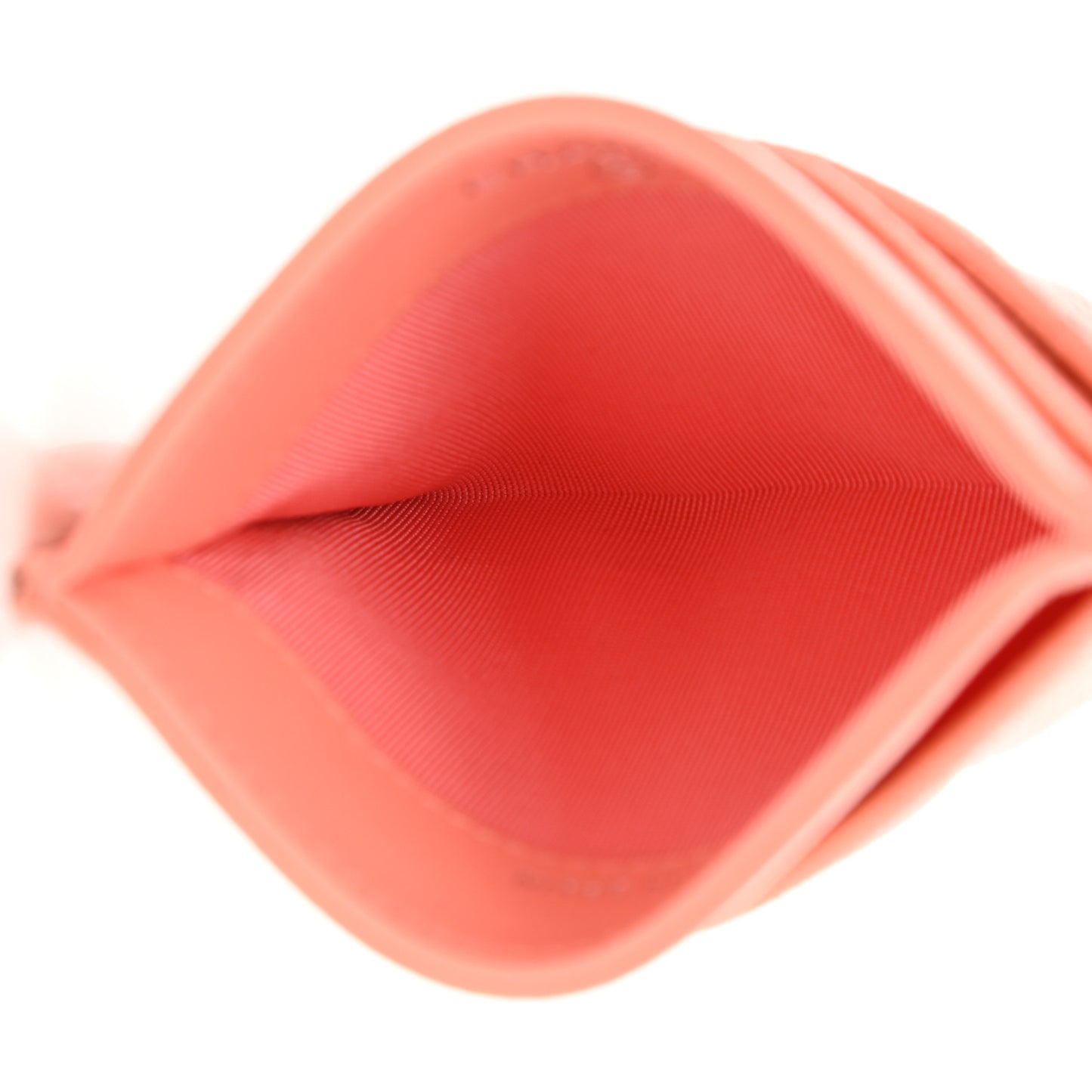 Caviar Quilted Card Holder Coral