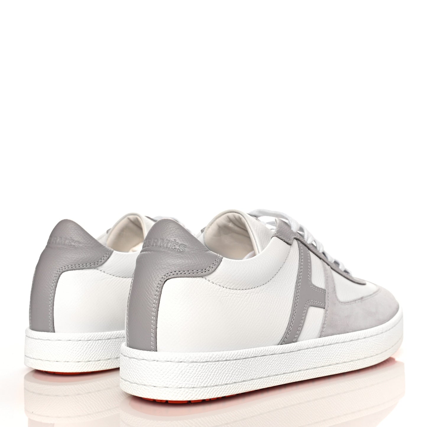 Epsom Suede Boomerang Sneakers 36.5 White Gris