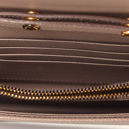 Prada Saffiano Lux Chain Wallet Cipria 6 of 9