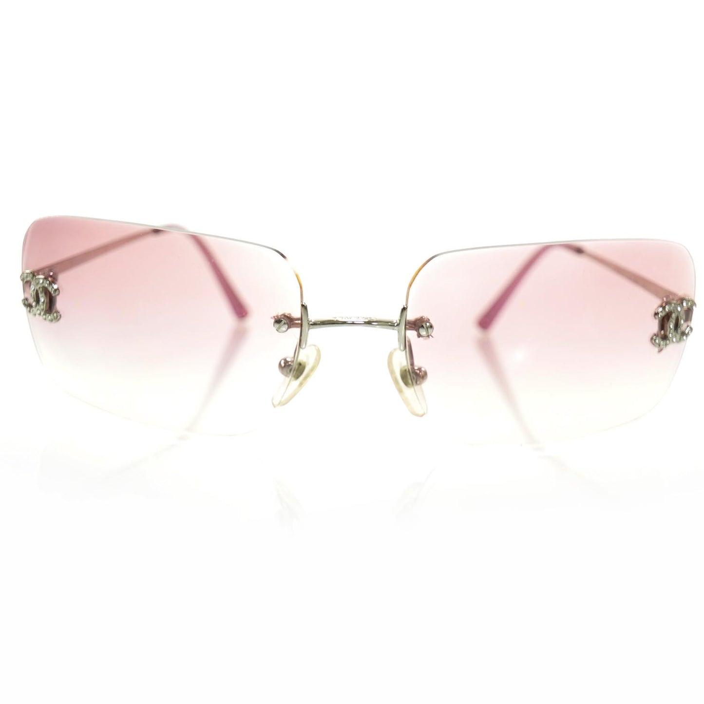 Metal Crystal CC Logo Sunglasses 4017-D Pink
