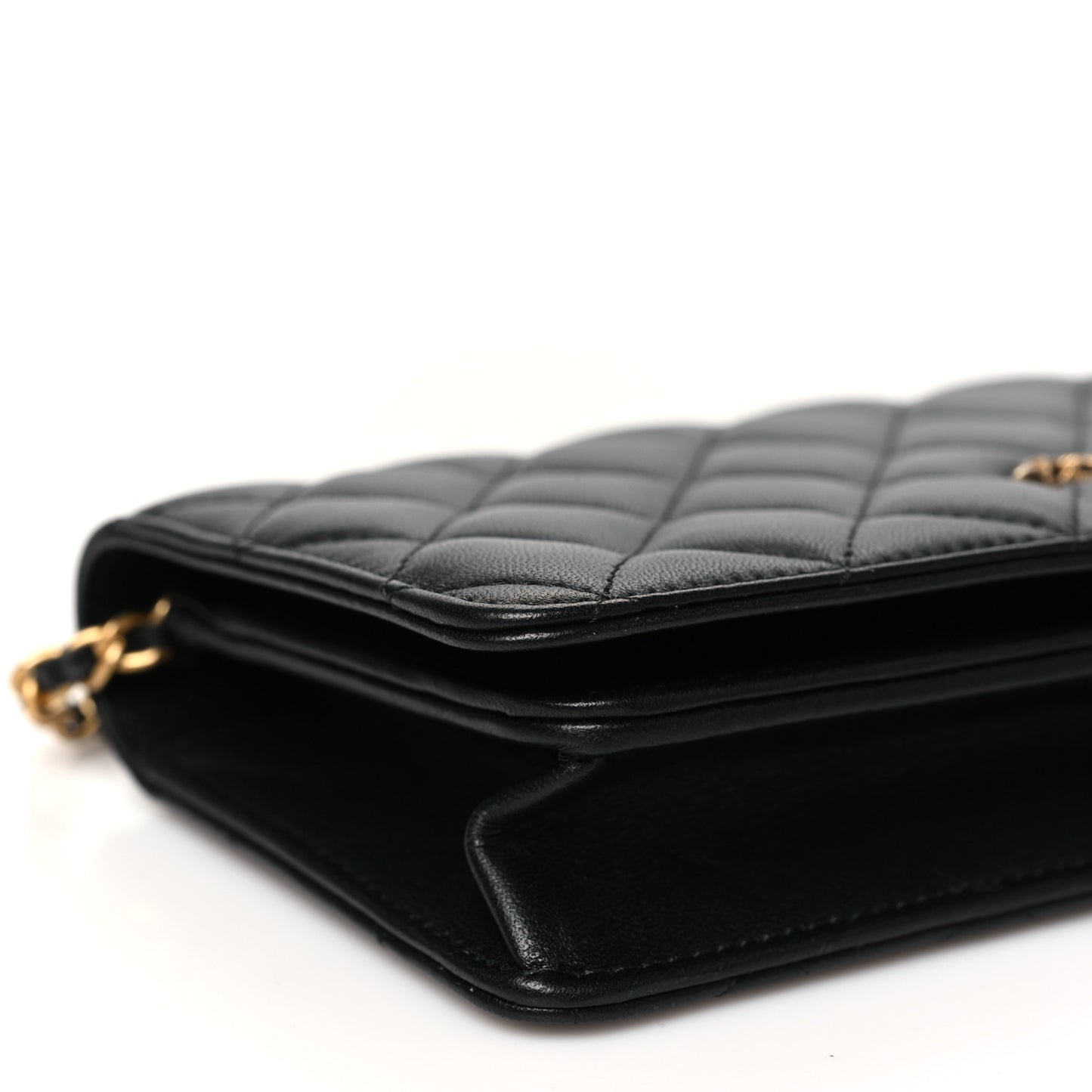 Lambskin Quilted CC Clutch On Chain Black