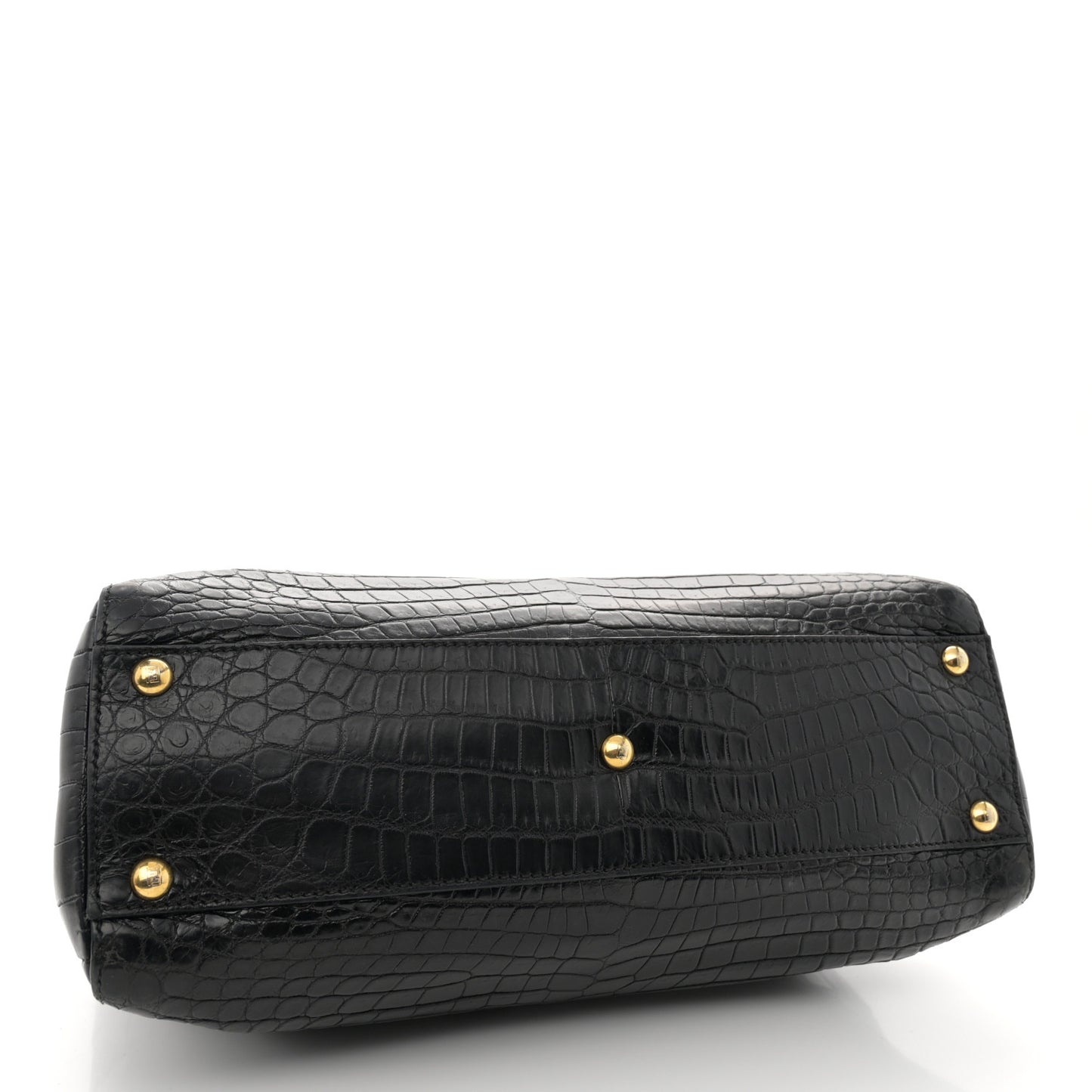 Crocodile Medium Peekaboo Iconic Satchel Black