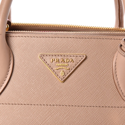 Prada Saffiano City Calfskin Greche Medium Paradigme Bag Cammeo Begonia 14 of 18