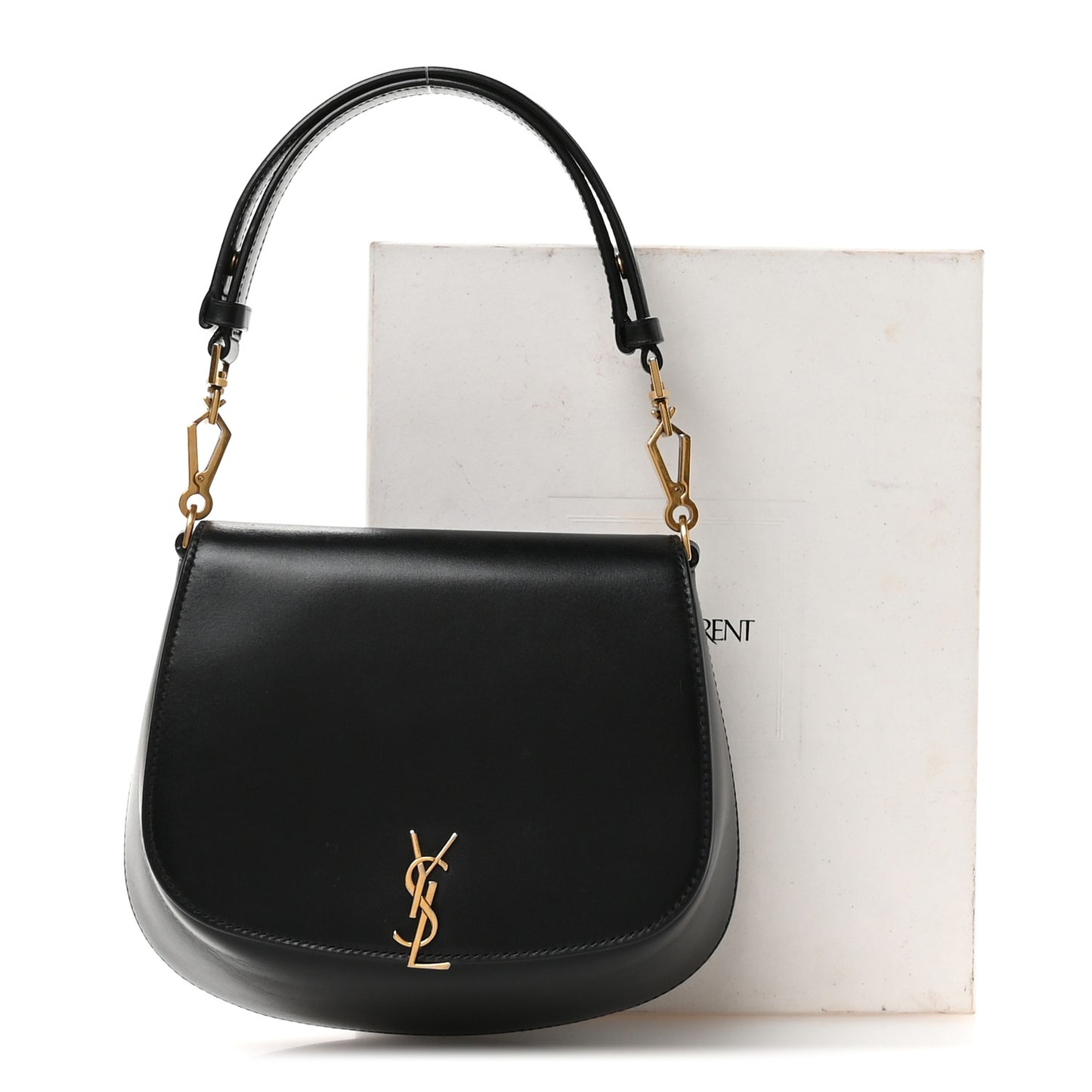 Box Calfskin Mini Voltaire Top Handle Bag Black