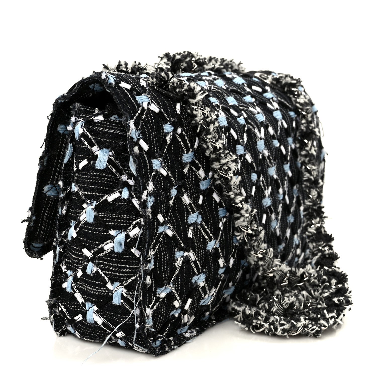 Chanel Denim Woven Medium Flap Light Blue 3 of 11