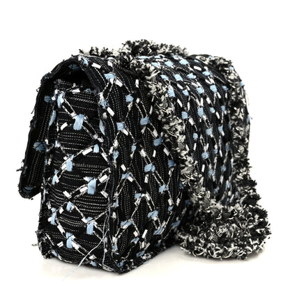 Chanel Denim Woven Medium Flap Light Blue 3 of 11