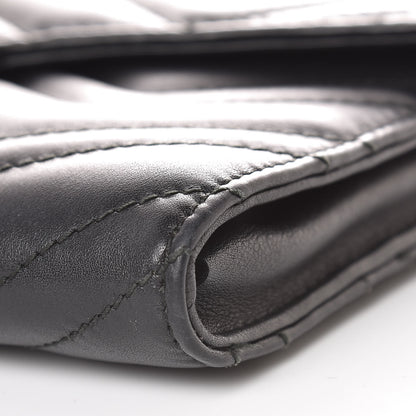 Gucci Calfskin Matelasse Mini GG Marmont Chain Wallet Black 9 of 17