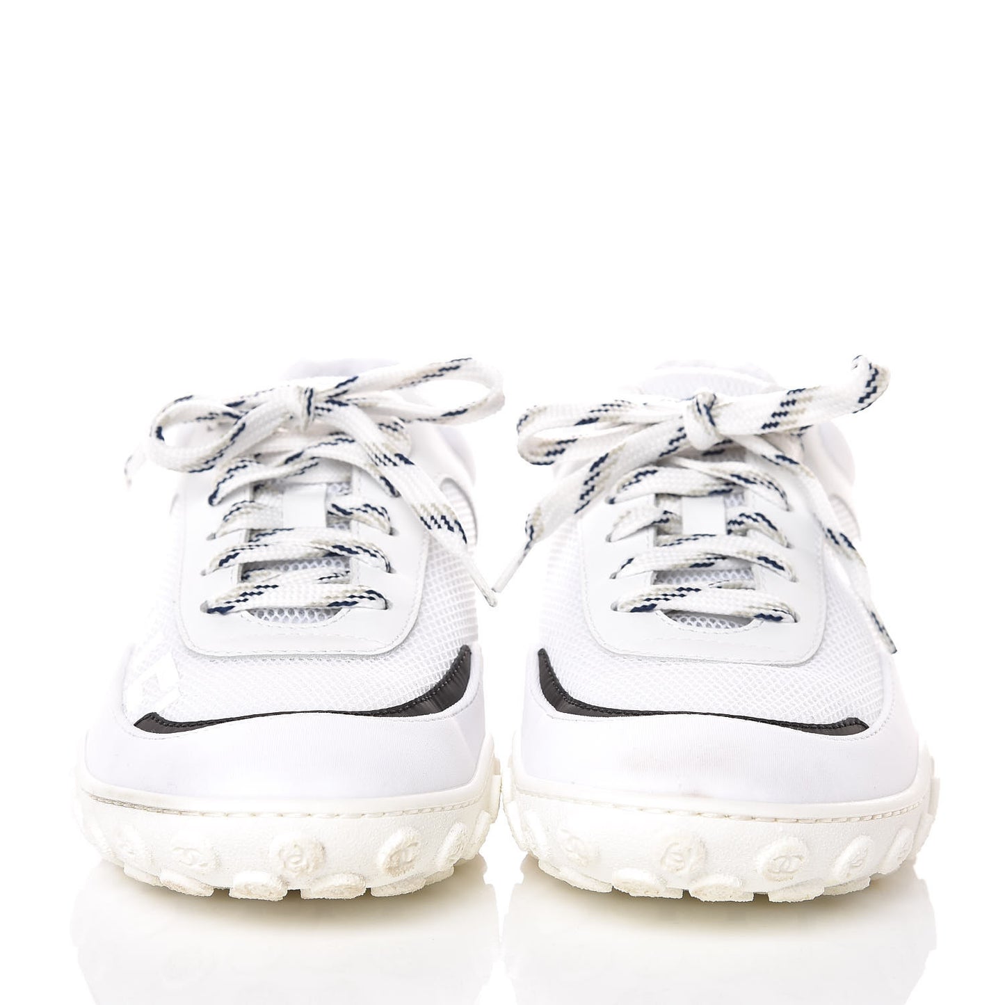 Calfskin Mesh Sneakers 36 White