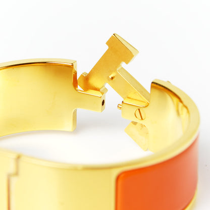 Hermes Enamel Wide Clic Clac H Bracelet PM Orange 5 of 6