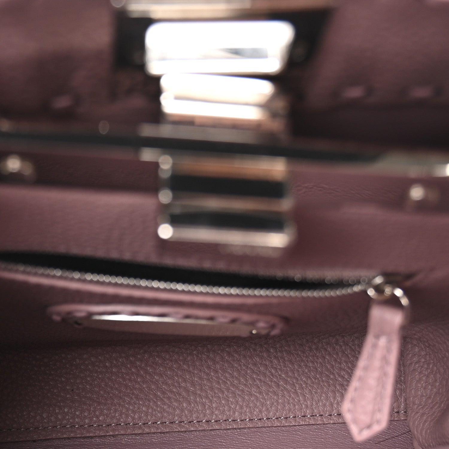 Fendi Cuoio Romano Selleria Macro Stitchings Mini Peekaboo Iconic Satchel Rose Camelia 4 of 8