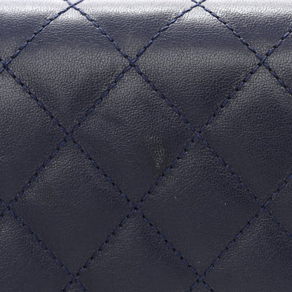 Chanel Lambskin Quilted Gold Metal Lock Flap Navy 11 of 12