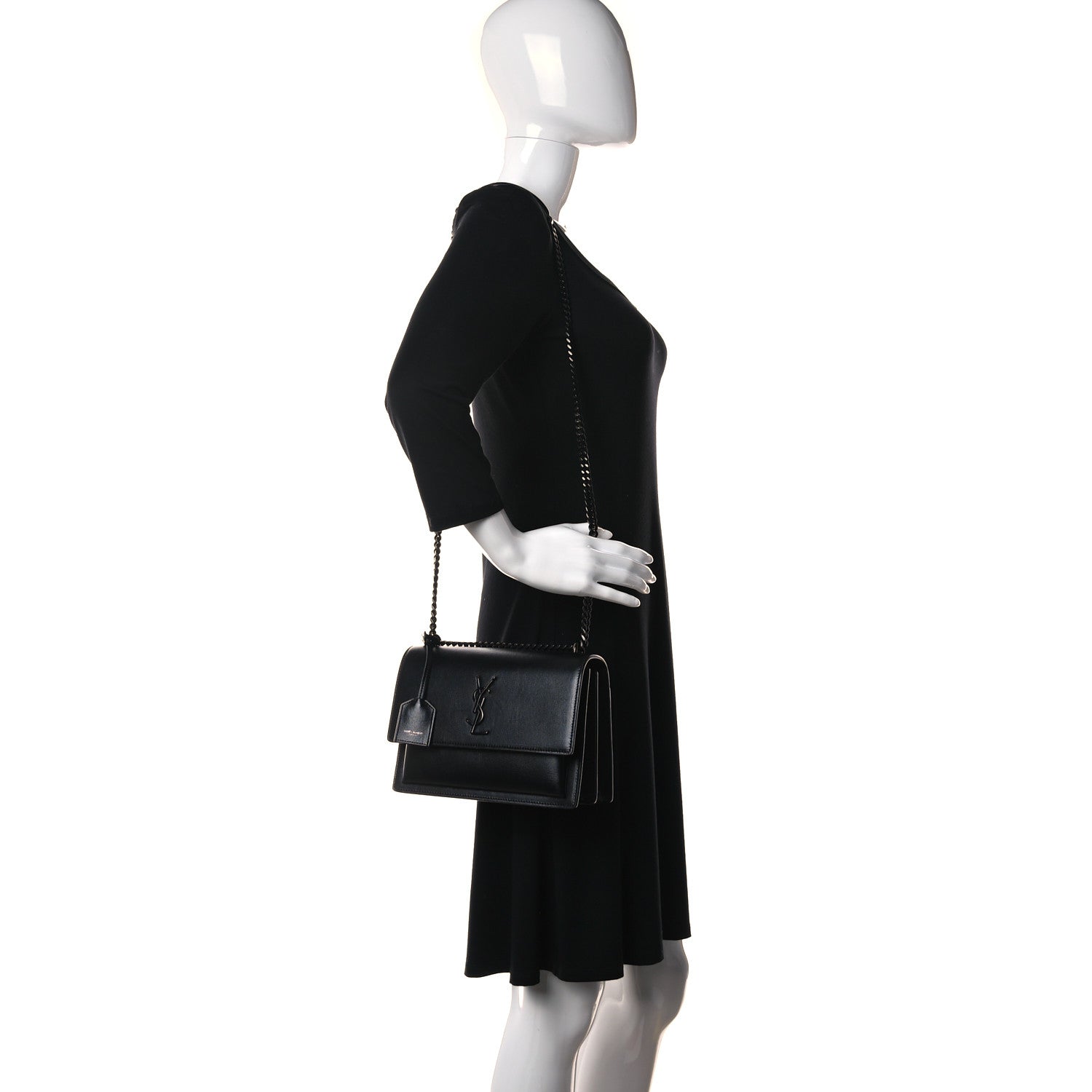 Saint Laurent Calfskin Medium Monogram Sunset Black 2 of 13