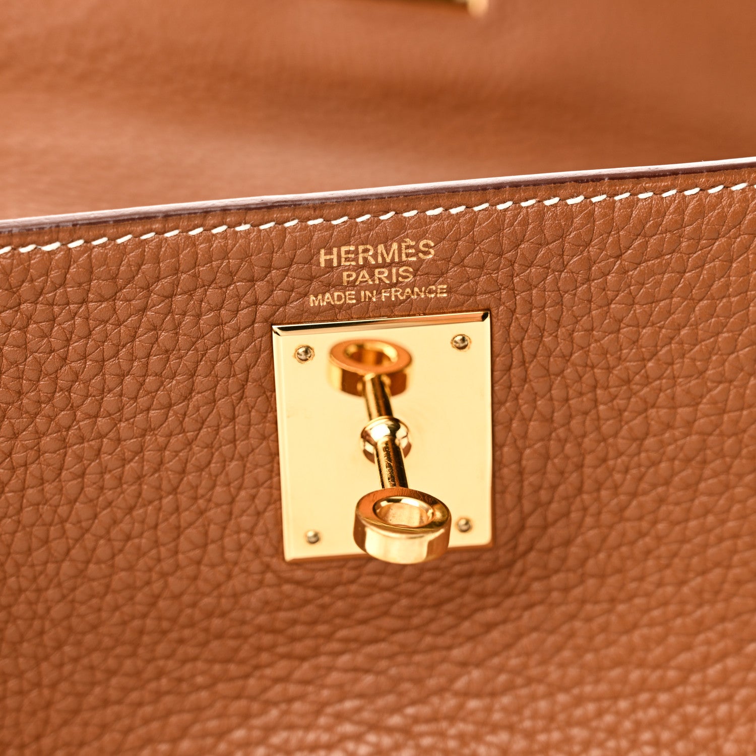 Hermes Taurillon Clemence Kelly Retourne 32 Gold 5 of 9