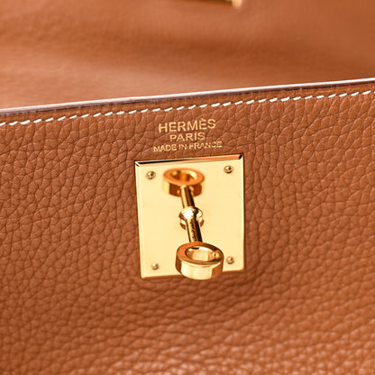 Hermes Taurillon Clemence Kelly Retourne 32 Gold 5 of 9