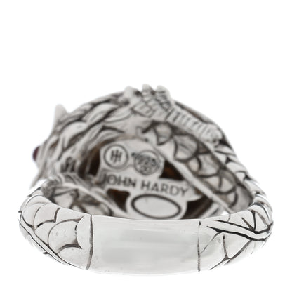 John Hardy Sterling Silver Ruby Black Sapphire Pearl Legends Naga Small Dragon Ring 54 6.75 4 of 5